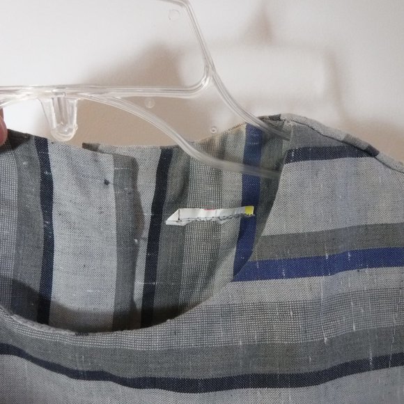 short-sleeve pinafore crew-neck dress, vintage late 1970s-1980s, made in Canada - Picture 13 of 16